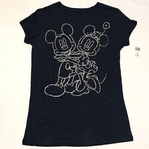Disney Mickey & Minnie Blue T Shirt JR Size M